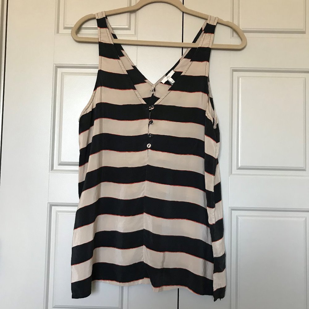 Joie Silk Stripped Sleeveless Top - Sz M